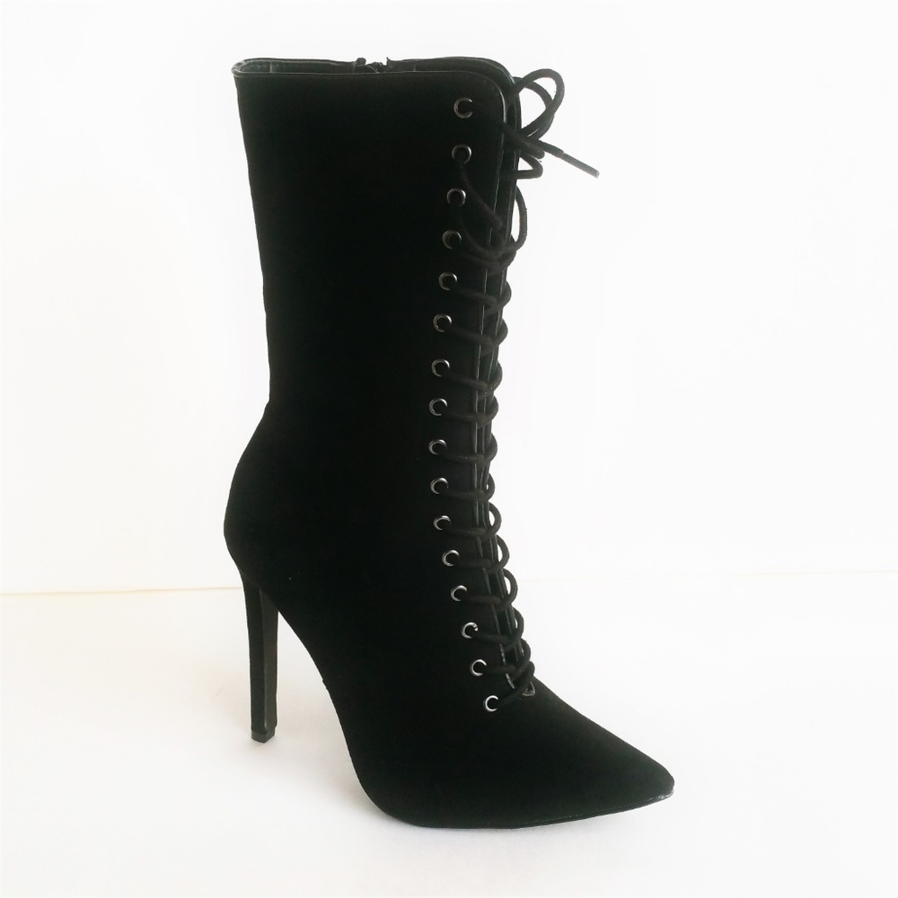 Forever 21 Faux Suede Lace-Up boots